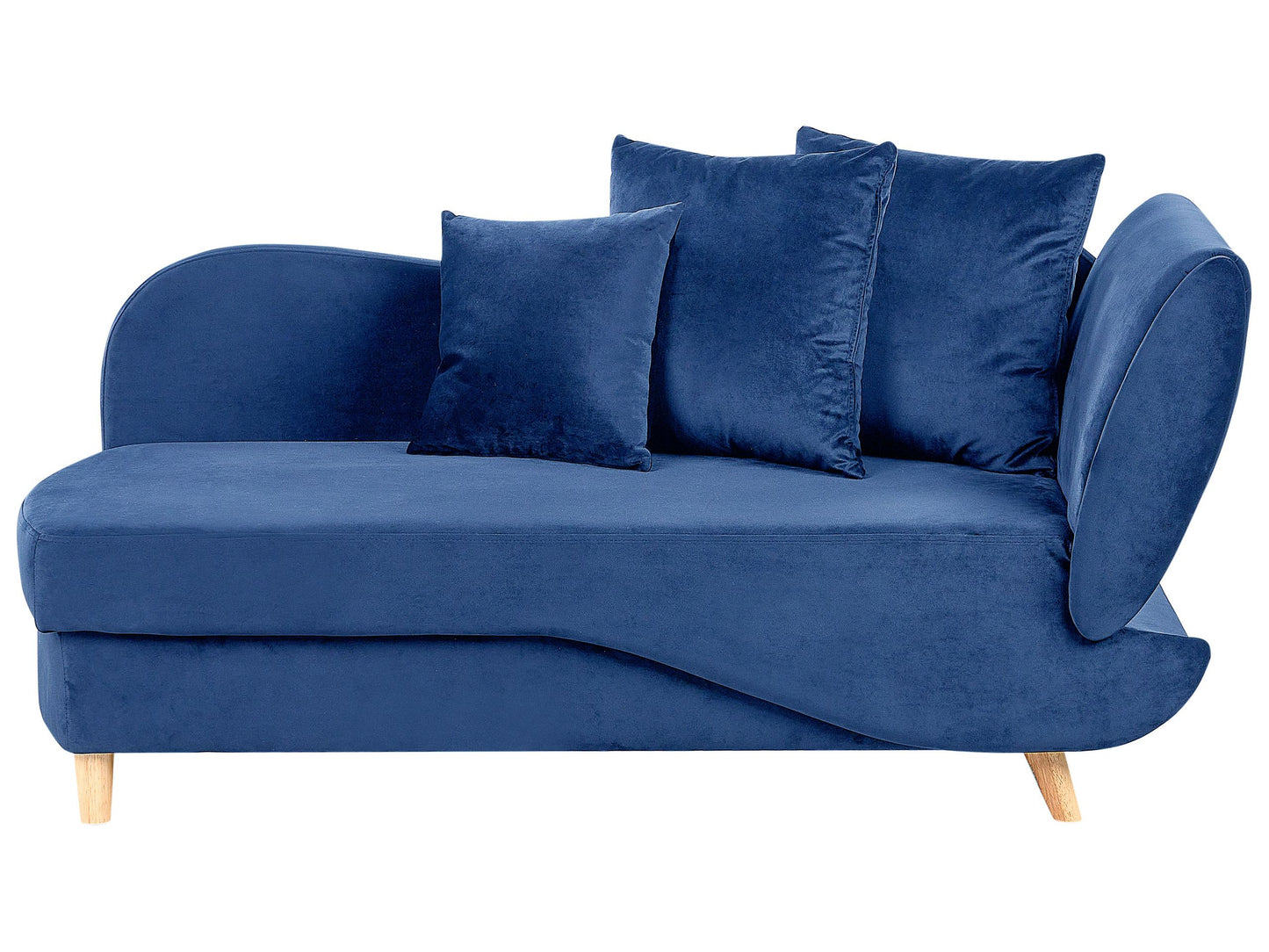 Chaiselongue Samtstoff marineblau mit Bettkasten rechtsseitig MERI II