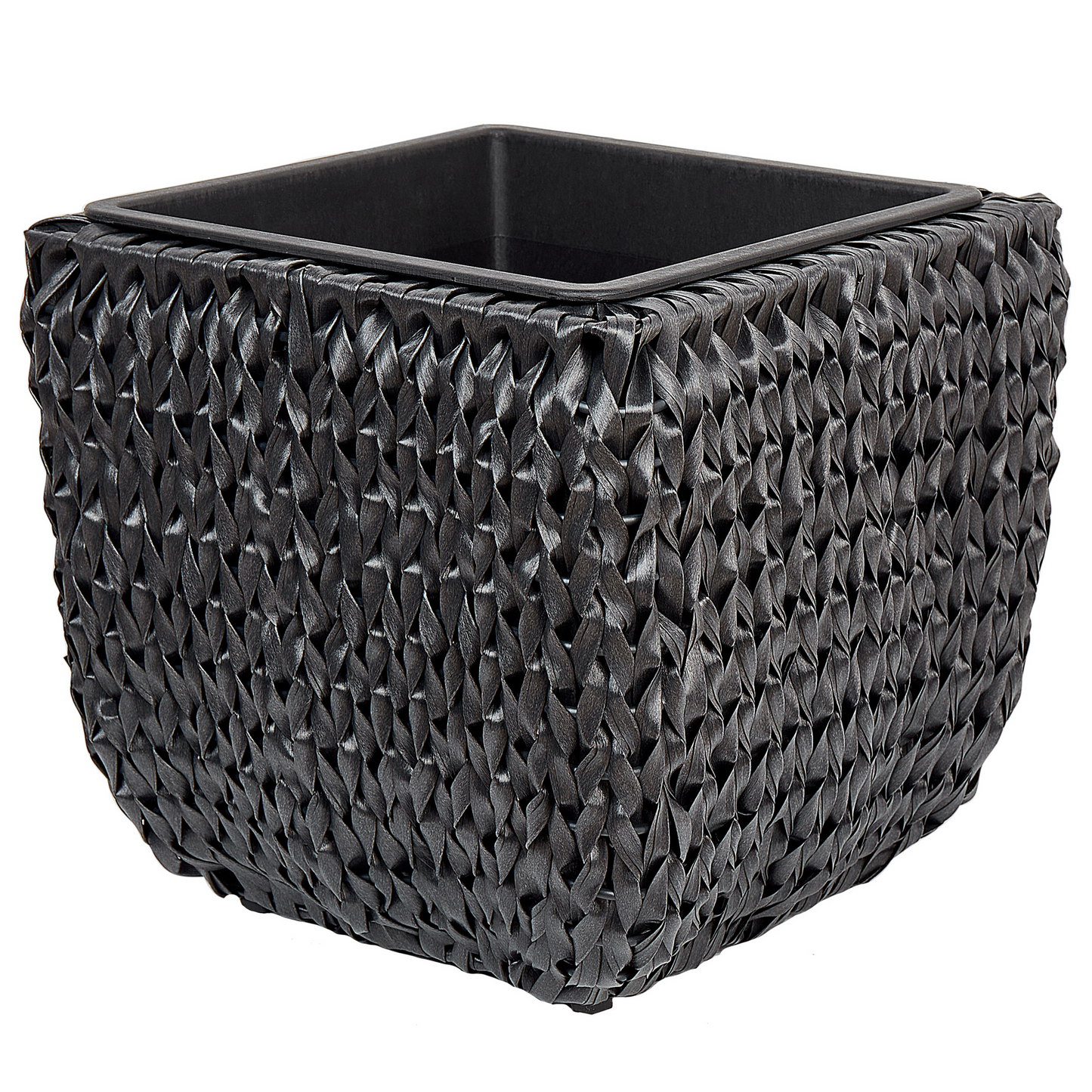Set mit 2 Blumentöpfen BERBERIS PE Rattan 34/45 cm Schwarz
