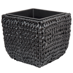 Set mit 2 Blumentöpfen BERBERIS PE Rattan 34/45 cm Schwarz