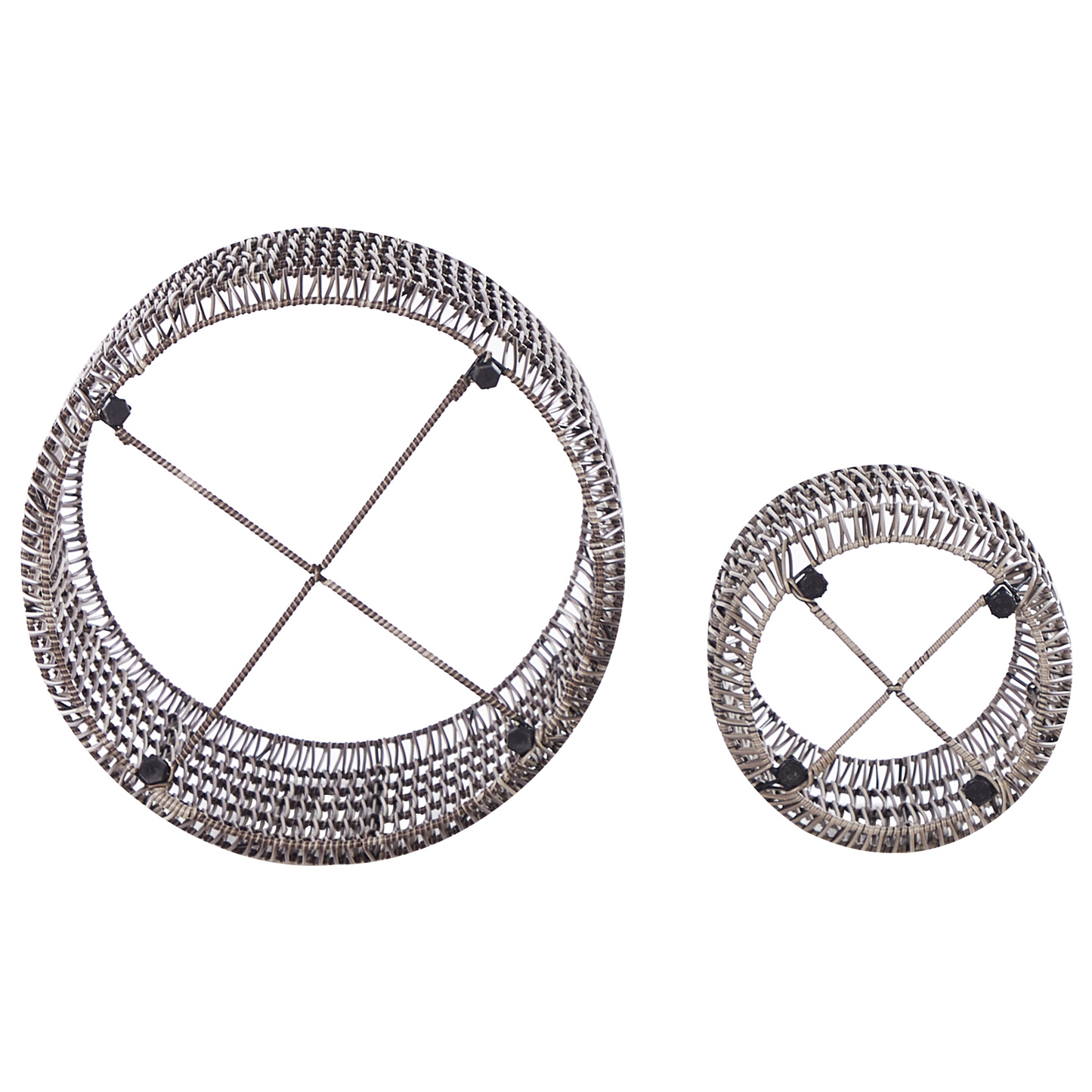 Set mit 2 Blumentöpfen BRODIEA PE Rattan 26/45 cm Hellbraun