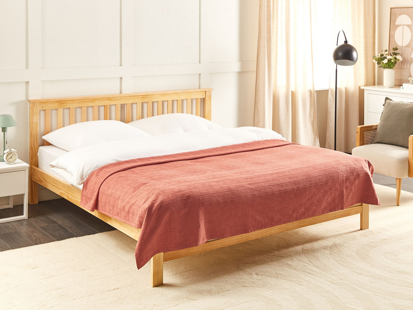 Tagesdecke MARAKA Baumwolle 200 x 220 cm Hellrot