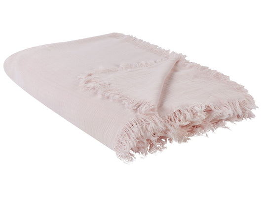 Tagesdecke HALPOLA Baumwolle 150 x 200 cm Rosa
