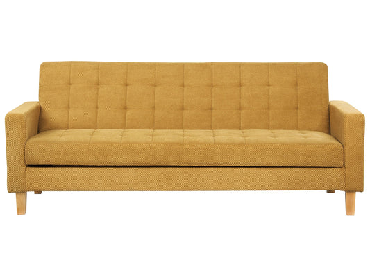 3-Sitzer Schlafsofa senfgelb mit Stauraum VEHKOO