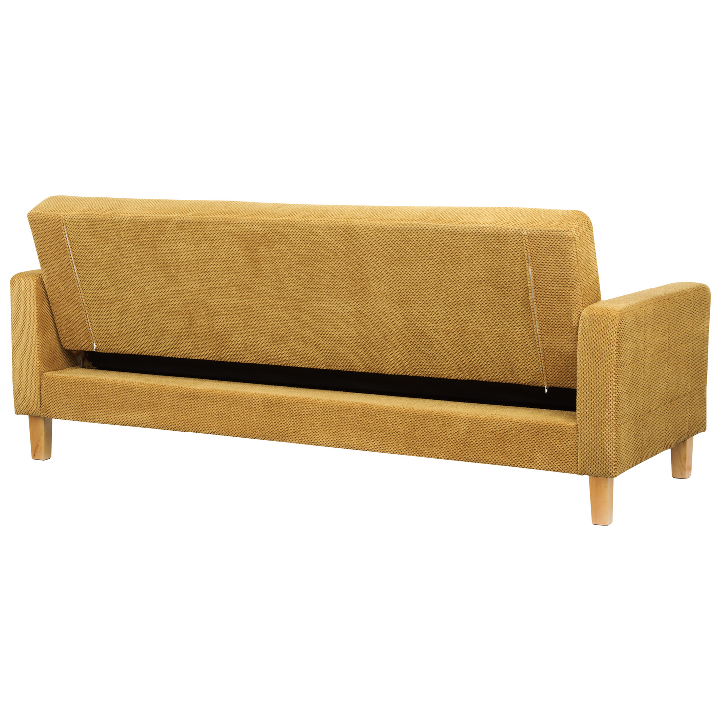 3-Sitzer Schlafsofa senfgelb mit Stauraum VEHKOO