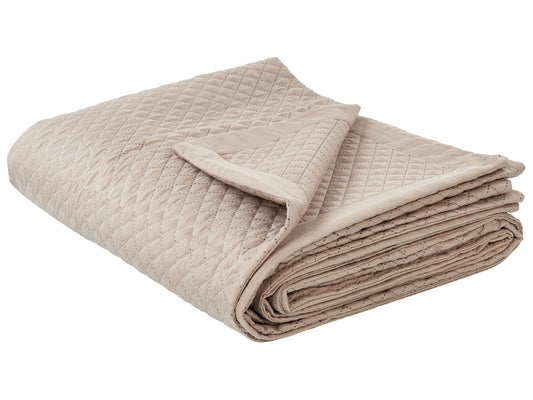 Tagesdecke NAPE Polyester 220 x 240 cm Geometrisches Muster Taupe
