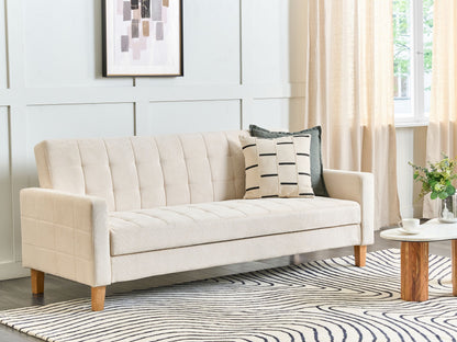 3-Sitzer Schlafsofa cremeweiss mit Stauraum VEHKOO