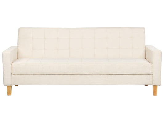 3-Sitzer Schlafsofa cremeweiss mit Stauraum VEHKOO
