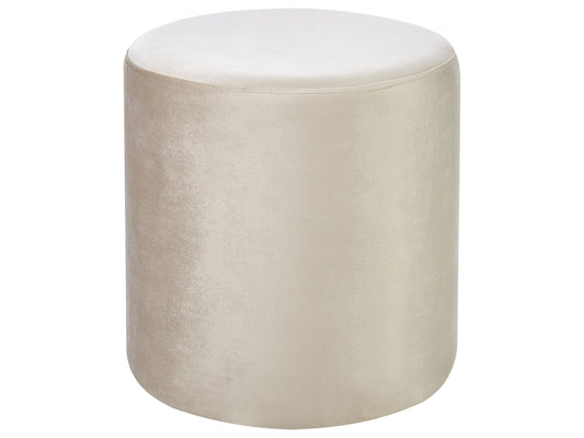 Pouf Samtstoff hellbeige rund ⌀ 47 cm LOVETT