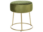 Hocker Samtstoff olivgrün / gold rund ⌀ 35 cm DELCO