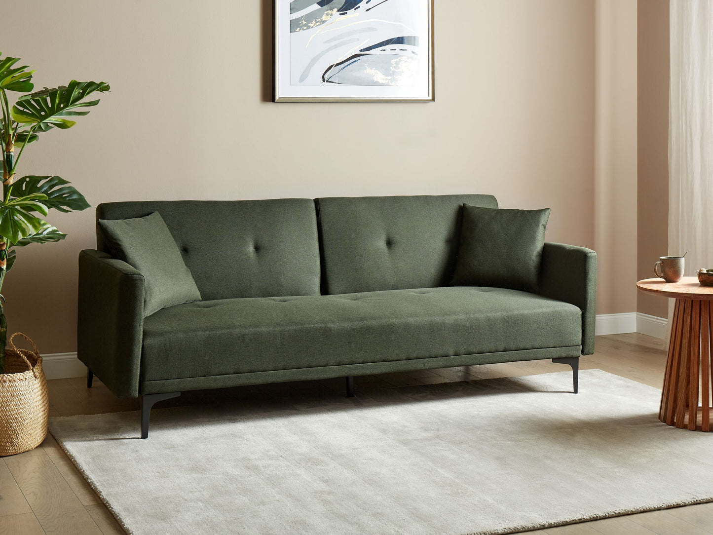3-Sitzer Schlafsofa dunkelgrün / schwarz LUCAN