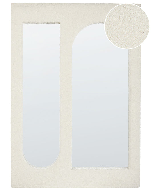 Wandspiegel MARCIGNY 70 cm 100 cm Bouclé Cremeweiss