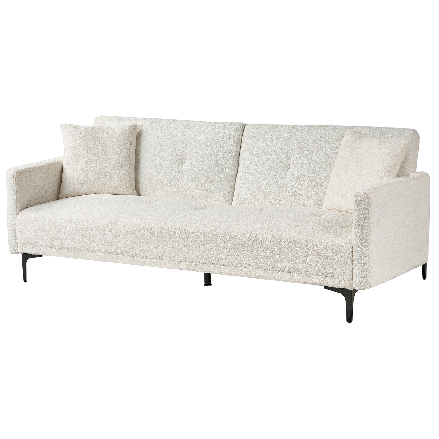 3-Sitzer Schlafsofa Bouclé cremeweiss / schwarz LUCAN
