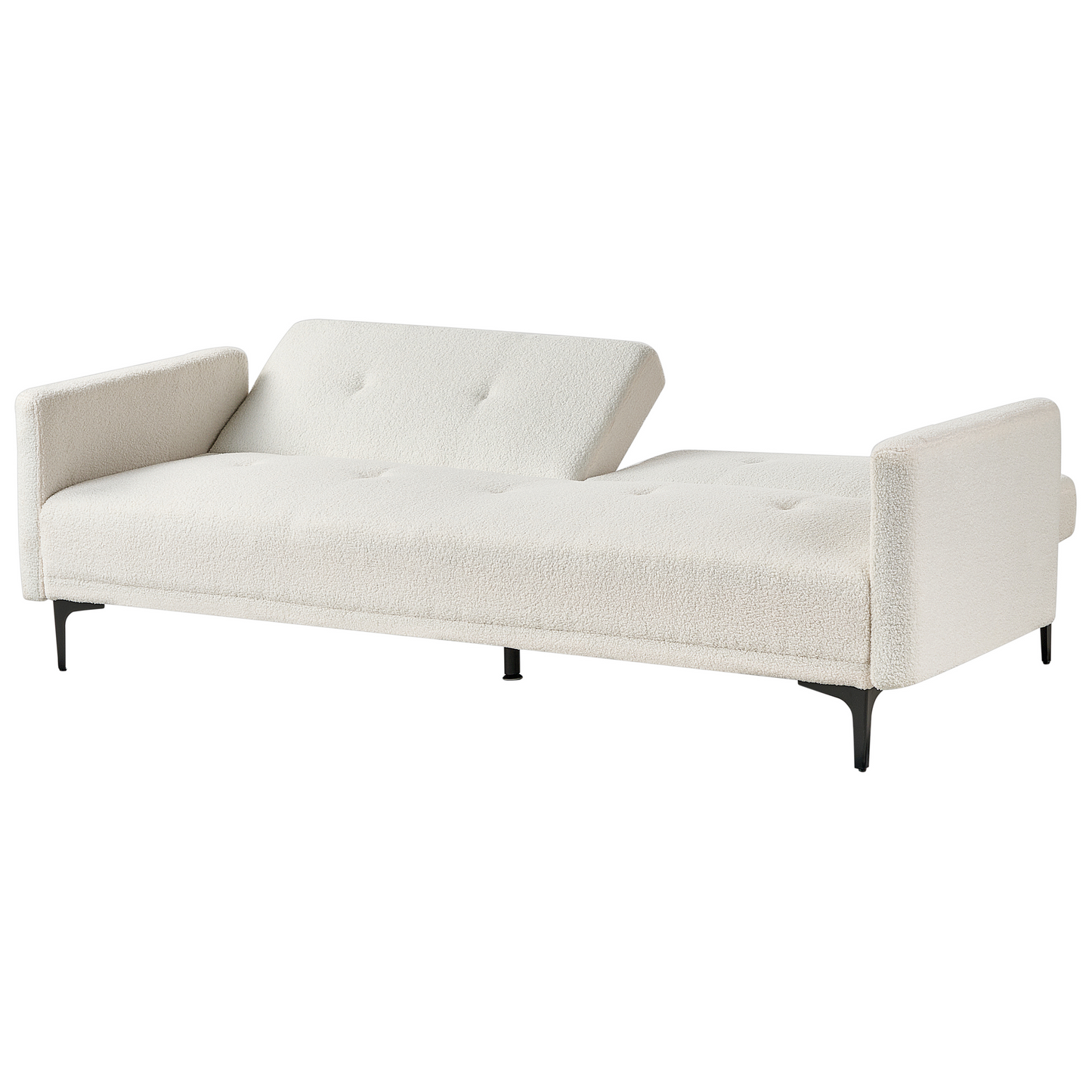 3-Sitzer Schlafsofa Bouclé cremeweiss / schwarz LUCAN