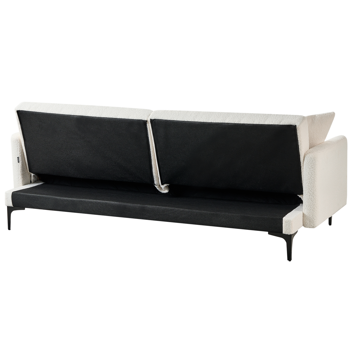 3-Sitzer Schlafsofa Bouclé cremeweiss / schwarz LUCAN