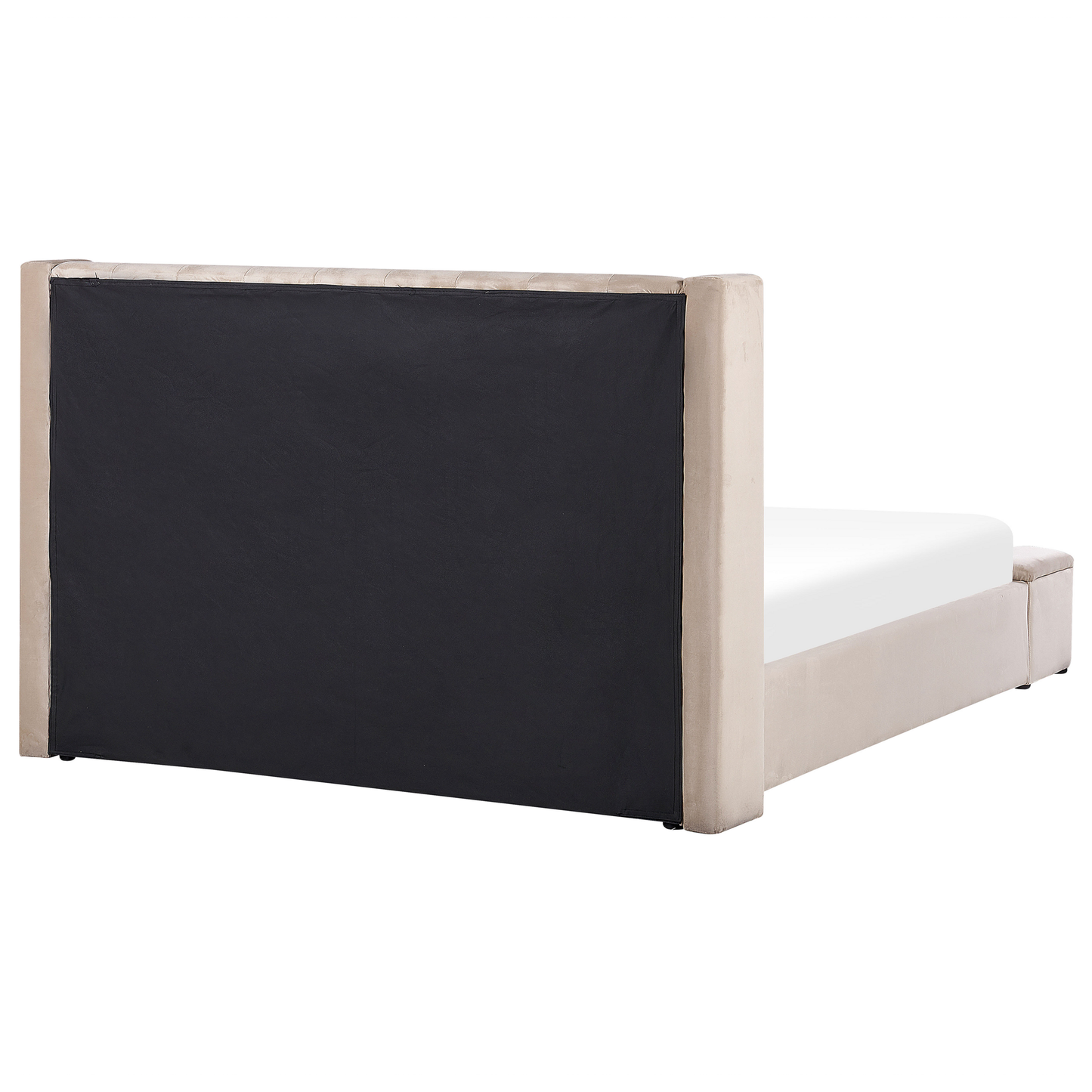 Wasserbett mit Stauraumbank Samtstoff NOYERS 180 x 200 cm Beige
