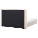 Wasserbett mit Stauraumbank Samtstoff NOYERS 180 x 200 cm Beige