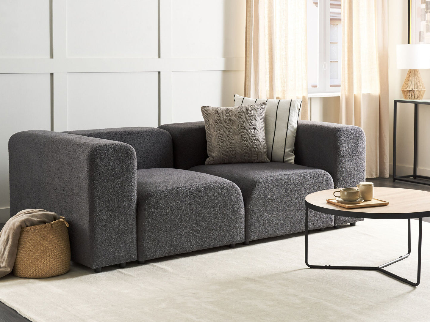 2-Sitzer Sofa Bouclé dunkelgrau FALSTERBO