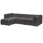 3-Sitzer Sofa Bouclé dunkelgrau mit Ottomane FALSTERBO