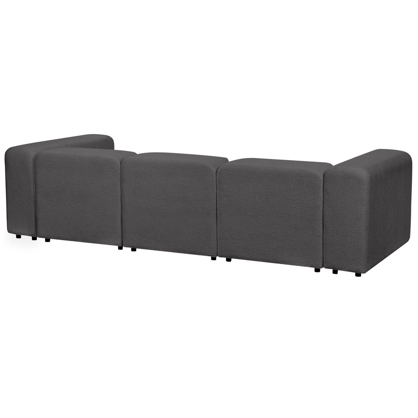 3-Sitzer Sofa Bouclé dunkelgrau mit Ottomane FALSTERBO