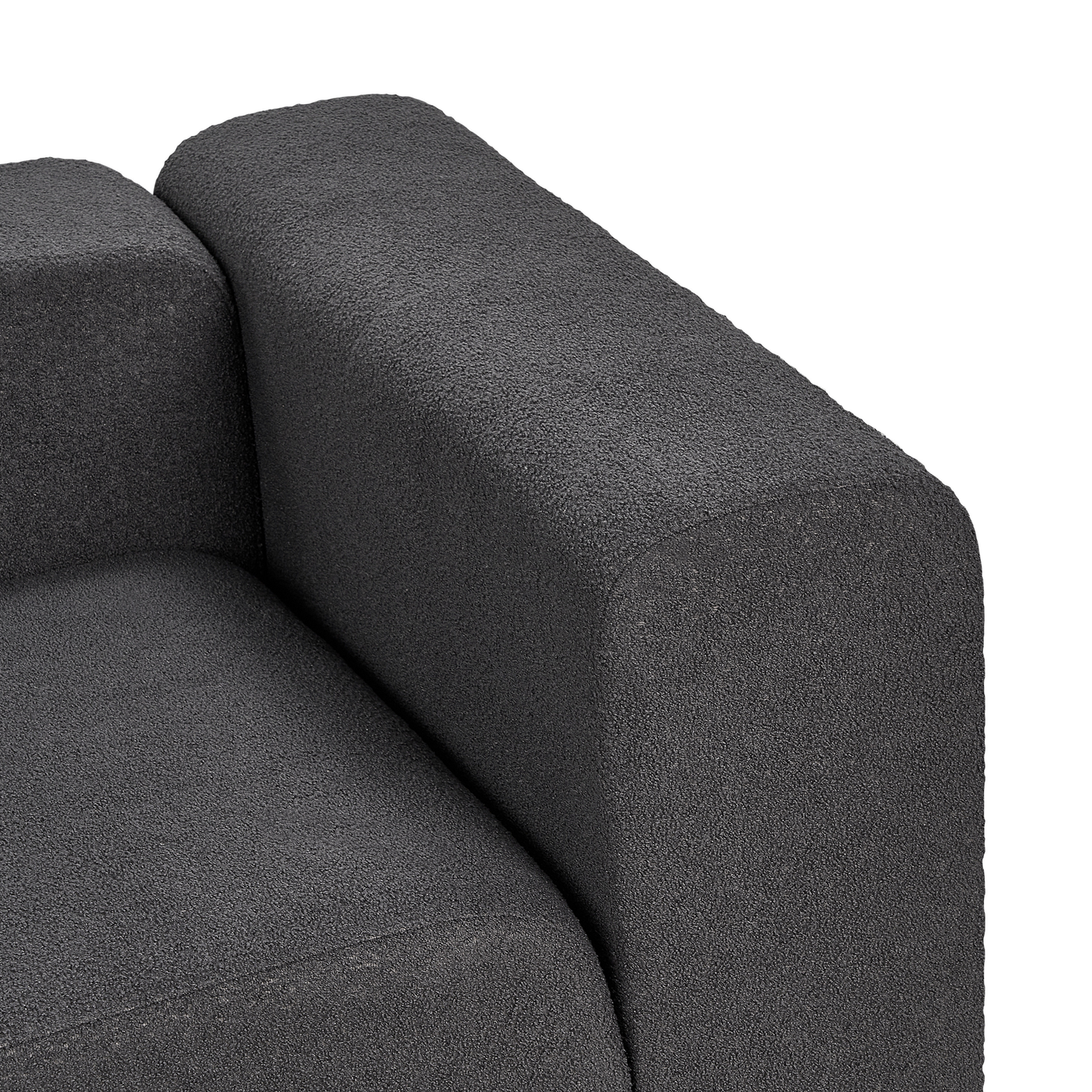 3-Sitzer Sofa Bouclé dunkelgrau mit Ottomane FALSTERBO