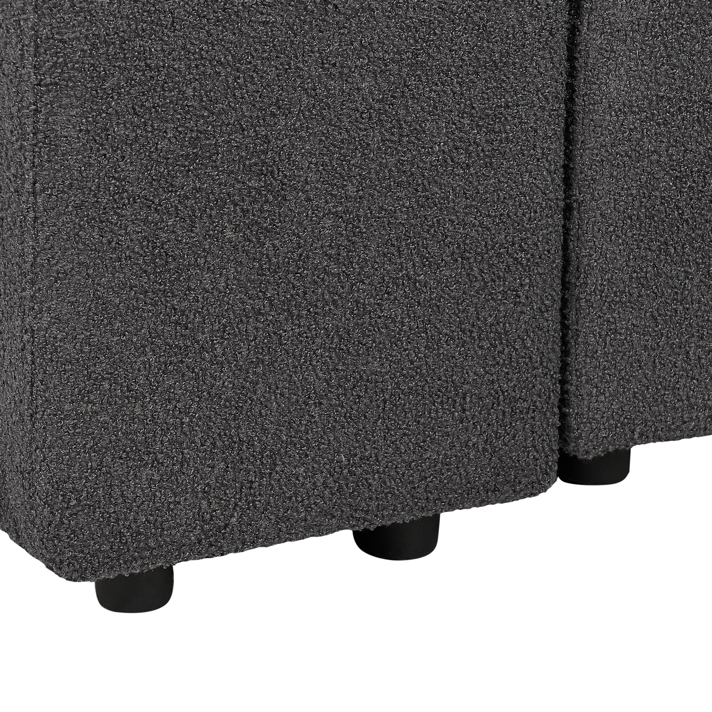3-Sitzer Sofa Bouclé dunkelgrau mit Ottomane FALSTERBO