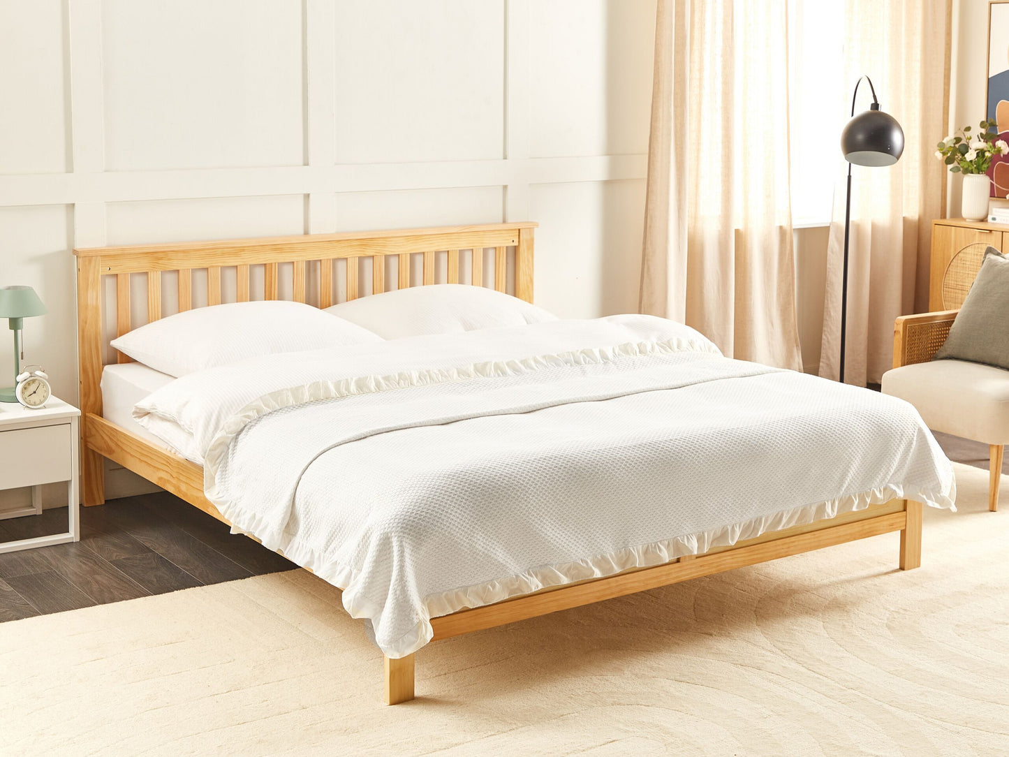 Tagesdecke HATTON Baumwolle 200 x 220 cm Cremeweiss
