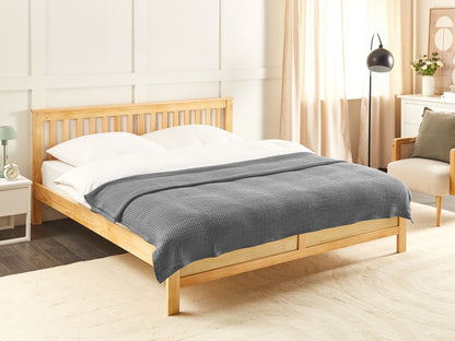 Tagesdecke RAGALA Baumwolle 200 x 220 cm Dunkelgrau