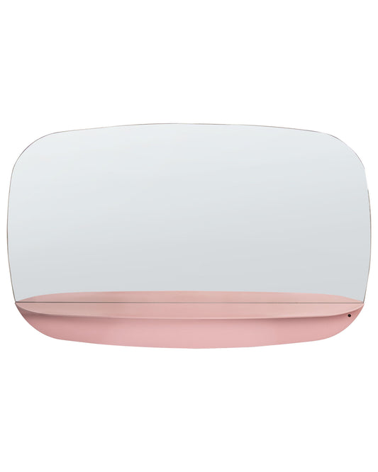 Wandspiegel mit Ablage DOSNON 80 cm 50 cm Metall Rosa