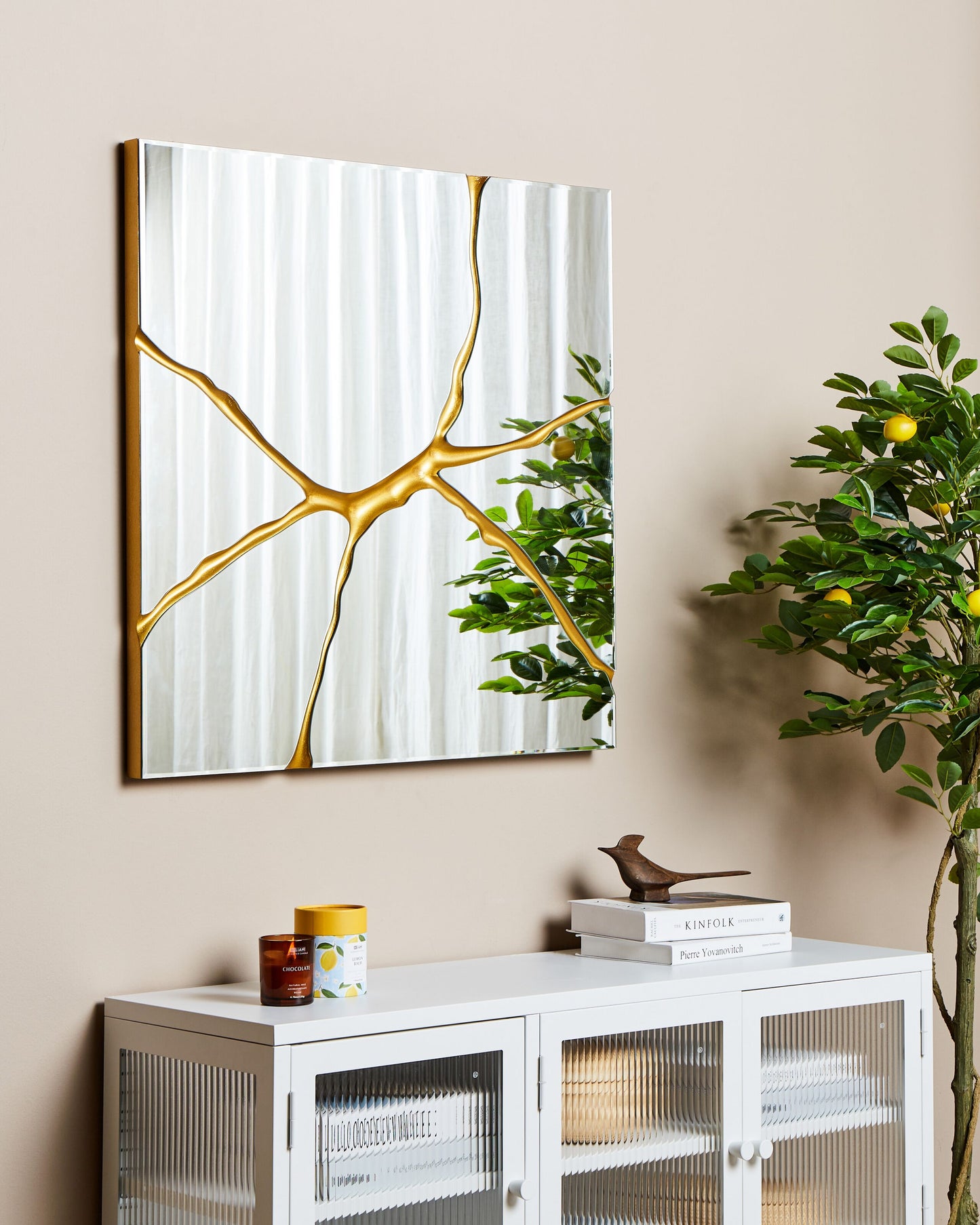 Wandspiegel COOLE 80 cm 80 cm Gold