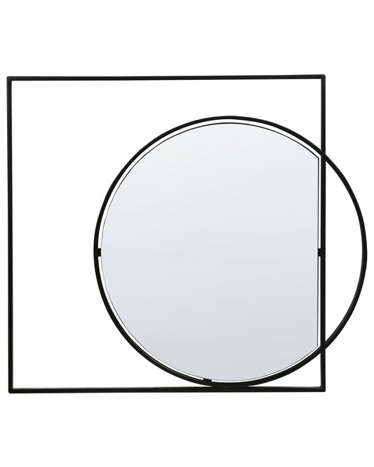 Wandspiegel AUXY 79 cm 70 cm Metall Schwarz