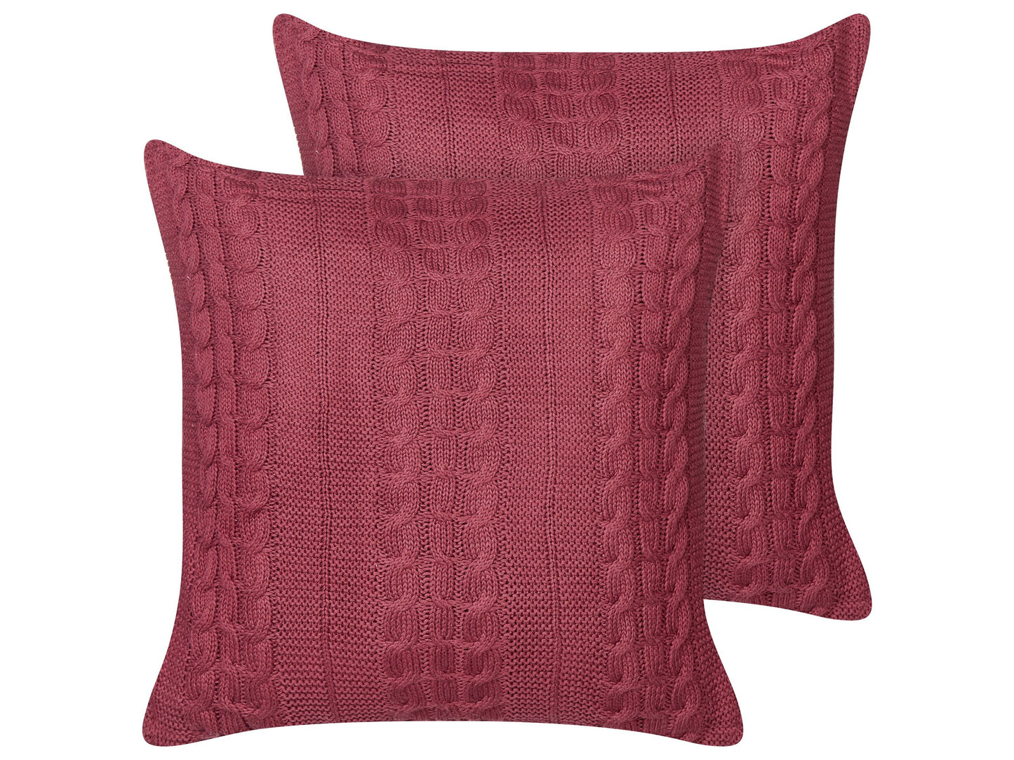 Dekokissen 2er Set CADETIA Baumwolle 45 x 45 cm Burgunderrot Ohne Muster