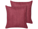 Dekokissen 2er Set CADETIA Baumwolle 45 x 45 cm Burgunderrot Ohne Muster