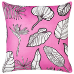 Dekokissen 2er Set MALVA Samtstoff 45 x 45 cm Rosa Blumenmuster
