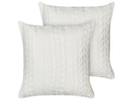 Dekokissen 2er Set CADETIA Baumwolle 45 x 45 cm Weiss Ohne Muster