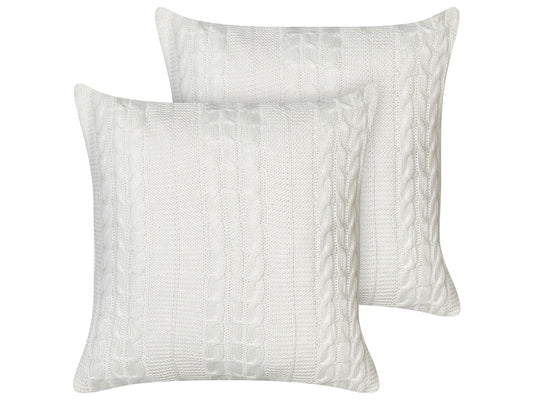Dekokissen 2er Set CADETIA Baumwolle 45 x 45 cm Weiss Ohne Muster