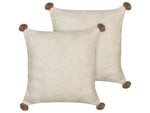 Dekokissen 2er Set OBERONIA Baumwolle 45 x 45 cm Beige Ohne Muster