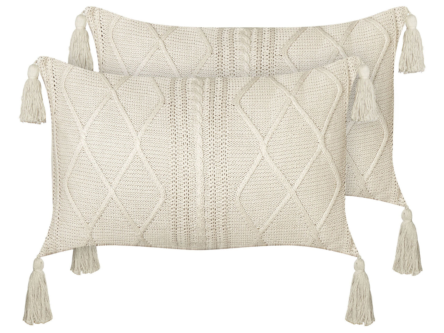 Kissen 2er Set CAESIA Baumwolle 30 x 50 cm Kein Muster Helles Beige
