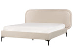 Bett mit Lattenrost Samtstoff SUZETTE 140 x 200 cm Hellbeige