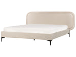 Bett mit Lattenrost Samtstoff SUZETTE 160 x 200 cm Hellbeige