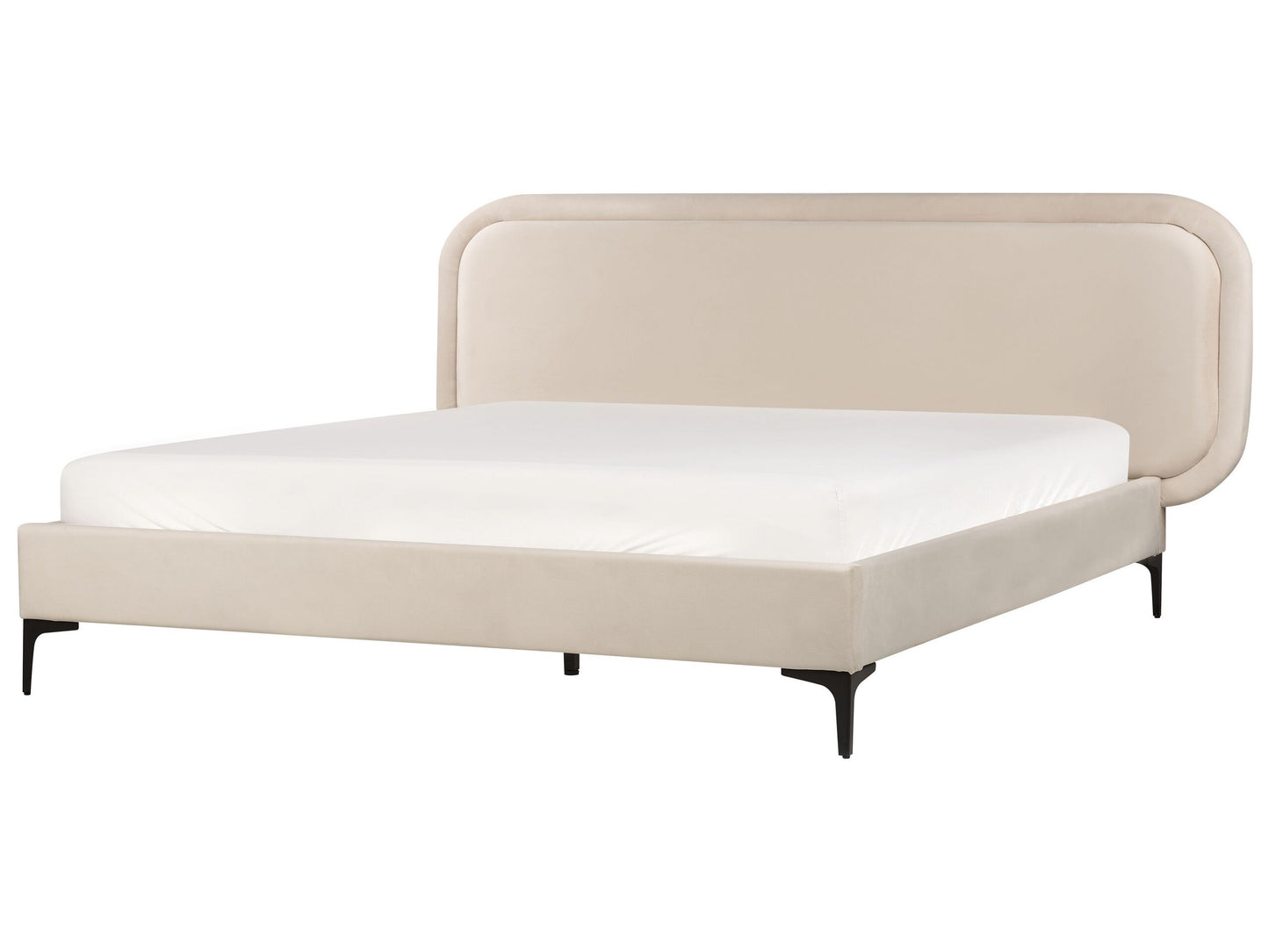 Bett mit Lattenrost Samtstoff SUZETTE 160 x 200 cm Hellbeige