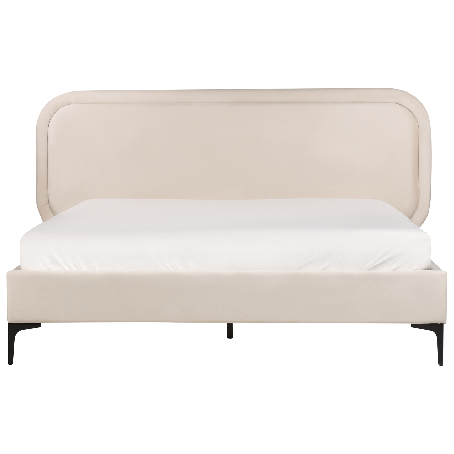 Bett mit Lattenrost Samtstoff SUZETTE 160 x 200 cm Hellbeige