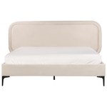 Bett mit Lattenrost Samtstoff SUZETTE 160 x 200 cm Hellbeige