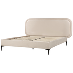 Bett mit Lattenrost Samtstoff SUZETTE 160 x 200 cm Hellbeige