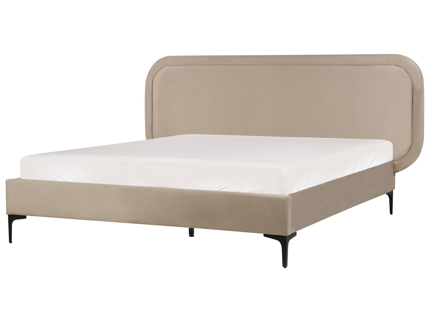 Bett mit Lattenrost Samtstoff SUZETTE 140 x 200 cm Beige