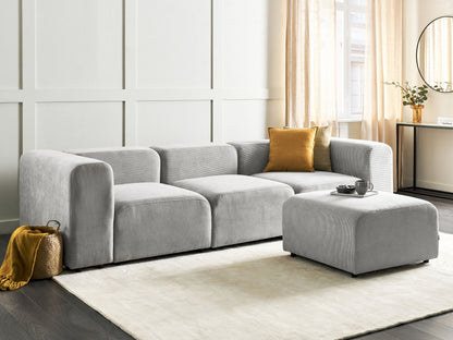 3-Sitzer Sofa Cord grau mit Ottomane FALSTERBO