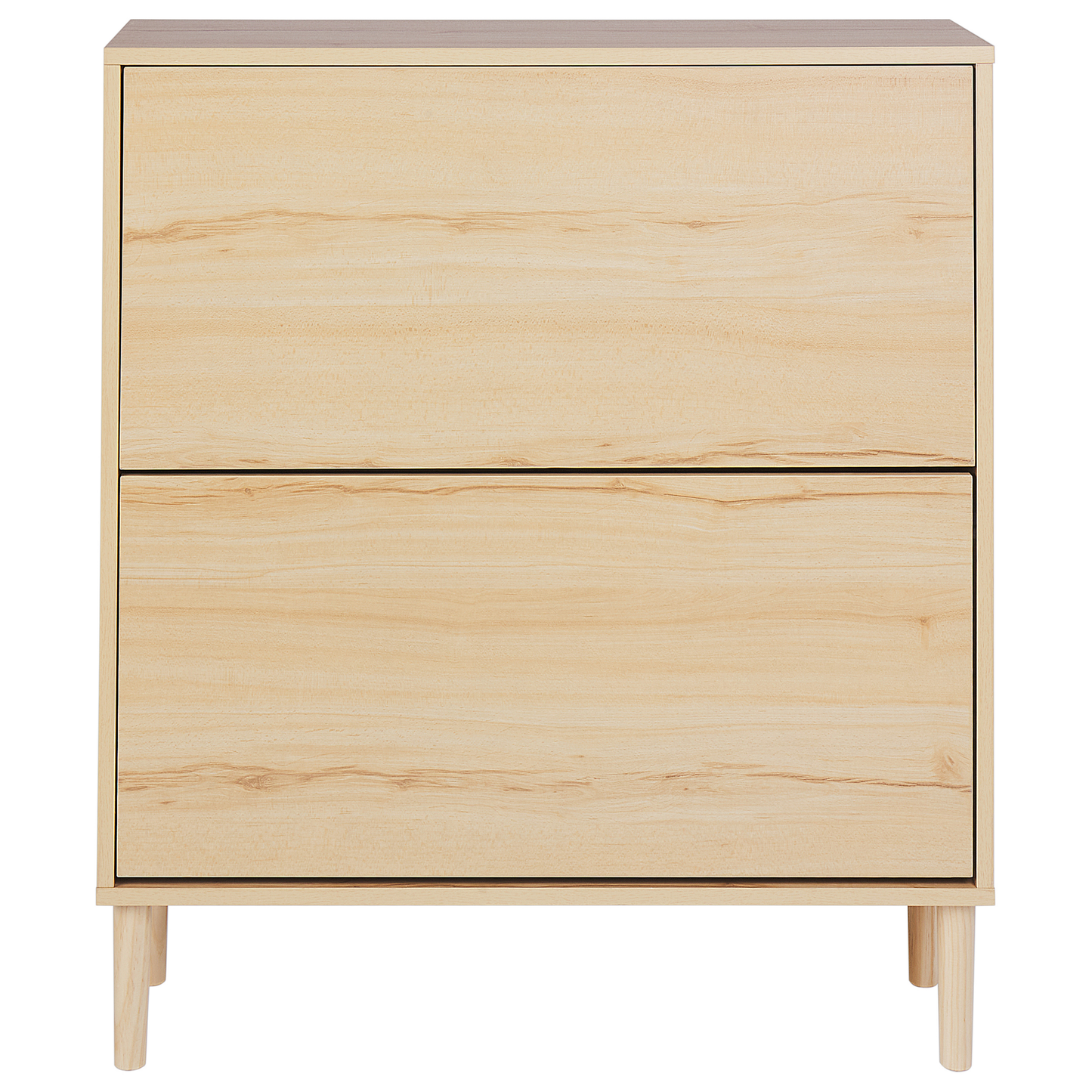 Schuhschrank heller Holzfarbton 2 Klapptüren NORRIS