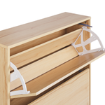 Schuhschrank heller Holzfarbton 2 Klapptüren NORRIS