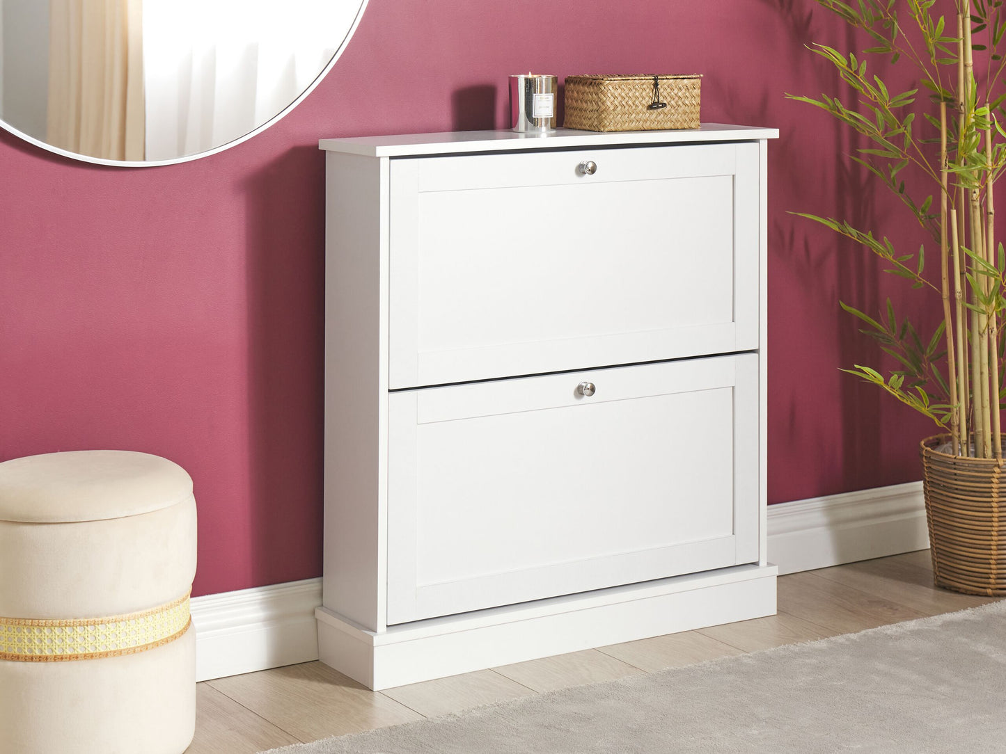 Schuhschrank weiss 2 Klapptüren CHELAN