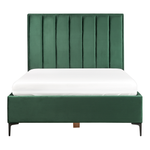 Schlafzimmer Set Samtstoff SEZANNE 140 x 200 cm Dunkelgrün