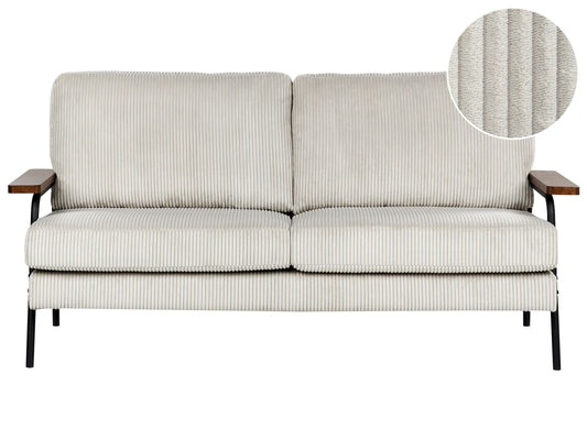 3-Sitzer Sofa Cord hellgrau AKRANES